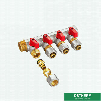 Collettori d'ottone della valvola del miscelatore dell'acqua del sistema di riscaldamento del pavimento due modi tre modi - sei modi