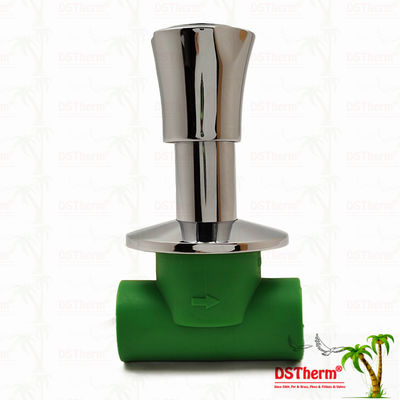 Valvola di arresto PN25 PPR 20-40 mm cromata con maniglia antiscivolo