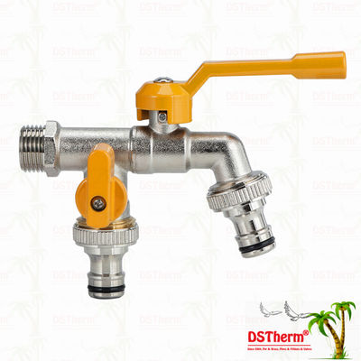 Acciaio in ottone con doppia uscita economica Acciaio in ottone con rubinetto in ottone con nickel