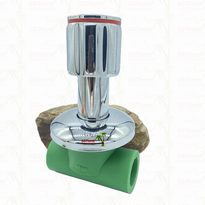 Valvola di arresto cromata Ppr con maniglia antiscivolo a bassa manutenzione 20-32 mm Dimensioni personalizzabili