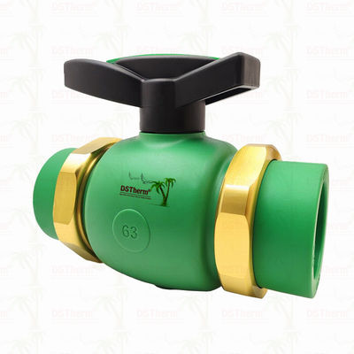 Valvola a sfera PPR Union Full Bore Valvola a sfera a doppia unione PPR 20-63MM Installazione a vista
