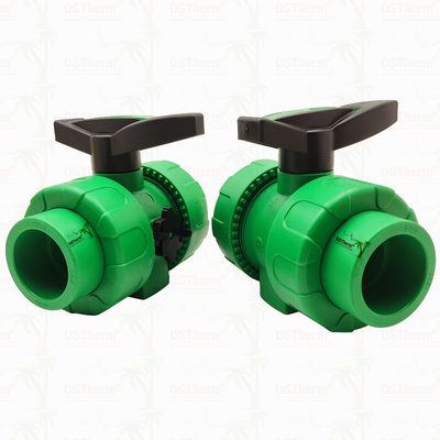 Valvola a sfera PPR a doppia unione con sfera in plastica S2.5 20-63MM LOGO personalizzato