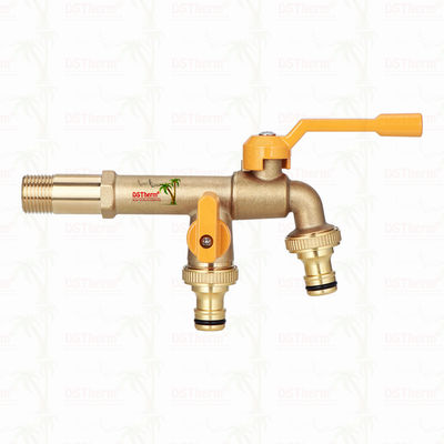 Long Spoute Heavy-duty Brass Double Outlet Tap Body Extended Faucets Faucet in ottone 1/2"*3/4"*3/4"