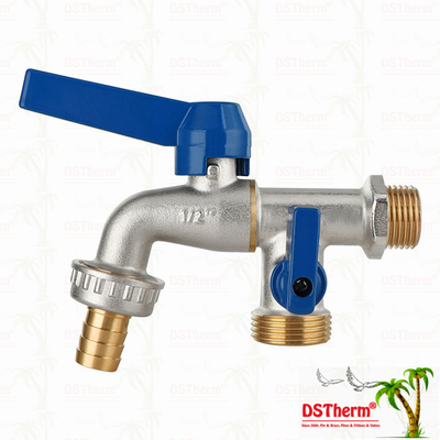 Rubinetto a doppio attacco universale classico in alluminio, rubinetto in ottone, rubinetto in ottone 1/2"*3/4"*3/4"