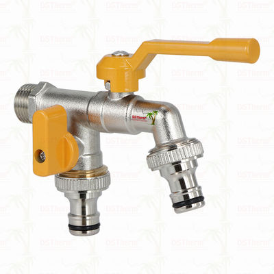 Acciaio in ottone con doppia uscita economica Acciaio in ottone con rubinetto in ottone con nickel