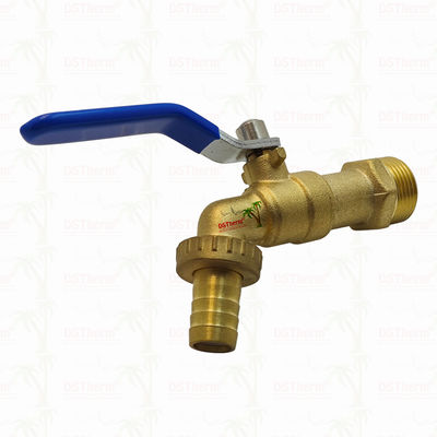 Gold Plated Heavy Duty Classic Blue Iron Handle Bibcocks Water Spout Faucet Spigot Water Tap 3/4"