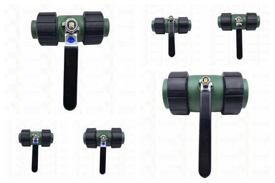 Valvola a sfera a doppia unione PPR con sfera in ottone e maniglia in ferro, 20-63MM, LOGO personalizzato