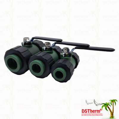 Valvola a sfera a doppia unione PPR con sfera in ottone e maniglia in ferro, 20-63MM, LOGO personalizzato