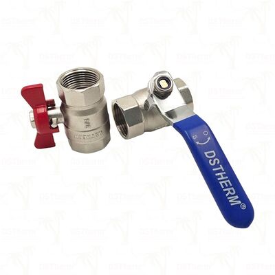 Rubinetto a sfera in ottone PN25 con sfera cromata femmina x femmina a passaggio totale 1/2"–4"