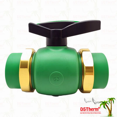 Valvola a sfera PPR Union Full Bore Valvola a sfera a doppia unione PPR 20-63MM Installazione a vista