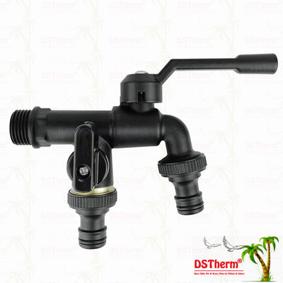 Rubinetti da giardino a doppia uscita in ottone, rubinetto in ottone, valvola rubinetto dell'acqua 1/2